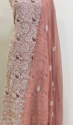 将图像加载到图库查看器中, Parizia Women's Lucknowi Handcrafted Faux-Georgette Chikankari Suit Material - HONC0196185