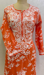 Load image into Gallery viewer, Women's Lucknowi Handcrafted Cotton Chikankari Kurti- HONC0147433