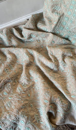 将图像加载到图库查看器中, Women's Lakhnavi Handcrafted Unstitched Munga Silk Chikankari Kurta And Dupatta Set- HONC0280936