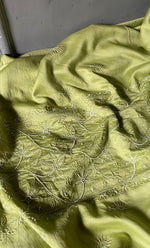 Load image into Gallery viewer, Baseema Women's Lucknowi Handcrafted Chanderi Silk Chikankari Full Suit Material - HONC0278001