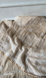 Load image into Gallery viewer, Women's Lakhnavi Handcrafted Tissue Chanderi Chikankari Unstitched Kurta Dupatta Set - HONC0352500
