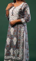Load image into Gallery viewer, Zainish Women's Lucknowi Handcrafted Mul Cotton Chikankari Kurti - HONC0120031