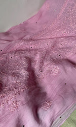 Load image into Gallery viewer, Women's Lakhnavi Handcrafted Mul Chanderi Semi - Stitched Kurta And Dupatta Set- HONC0286656