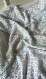 Load image into Gallery viewer, Women's Lucknowi Handcrafted Viscose Georgette Unstitched Chikankari Kurta And Dupatta Set - HONC0271321