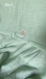 Load image into Gallery viewer, Women's Lakhnavi Handcrafted Mul Chanderi Unstitched Chikankari Full Suit - HONC0355241