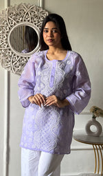 Load image into Gallery viewer, Women's Lakhnavi Handcrafted Cotton Chikankari Top - HONC0347236
