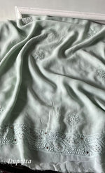 将图像加载到图库查看器中, Women's Lucknowi Handcrafted Viscose Georgette Unstitched Chikankari Suit Material - HONC0271118