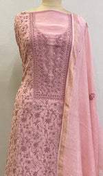 将图像加载到图库查看器中, Women's Lakhnavi Handcrafted Mul Chanderi Kurta And Dupatta Set- HONC0136943