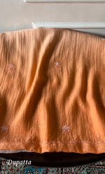 Load image into Gallery viewer, Women's Lakhnavi Handcrafted Mul Chanderi Unstitched Chikankari Full Suit Material - HONC0301227