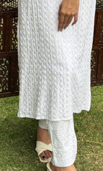 Load image into Gallery viewer, Women's Lucknowi Handcrafted Linen Cotton Chikankari Pant - HONC0298419