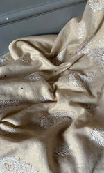 将图像加载到图库查看器中, Women's Lakhnavi Handcrafted Tissue Chanderi Unstitched Kurta And Dupatta Set - HONC0267158