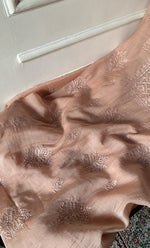 Load image into Gallery viewer, Women's Lakhnavi Handcrafted Mul Chanderi Unstitched Chikankari Full Suit Material - HONC0328132