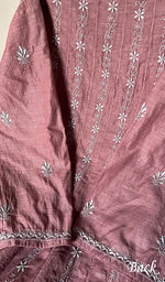 将图像加载到图库查看器中, Women's Lakhnavi Handcrafted Linen Cotton Semi -Stitched Anarkali And Dupatta Set - HONC0246474
