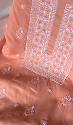 Load image into Gallery viewer, Farah Women's Lakhnavi Handcrafted Cotton Chikankari Suit Material - HONC0276748