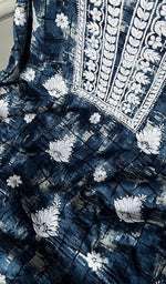 将图像加载到图库查看器中, Women's Lakhnavi Handcrafted Cotton Chikankari Unstitched Kurti Fabric - HONC0268844
