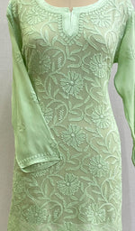Load image into Gallery viewer, Women's Lucknowi Handcrafted Viscose Georgette Chikankari Top - HONC0161562