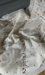 Load image into Gallery viewer, Women's Lakhnavi Handcrafted Mul Chanderi Semi - Stitched Kurta And Dupatta Set - HONC0295375