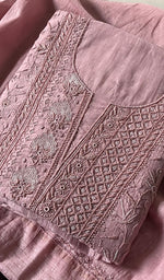 将图像加载到图库查看器中, Mira Women's Lakhnavi Handcrafted Mul Chanderi Unstitched Kurta And Dupatta Set - HONC0241679