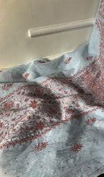 Load image into Gallery viewer, Women's Lakhnavi Handcrafted Mul Chanderi Semi - Stitched Kurta And Dupatta Set - HONC0277638