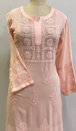 Load image into Gallery viewer, Sadaf Women's Lakhnavi Handcrafted Viscose Georgette Chikankari Kurti - HONC0174139
