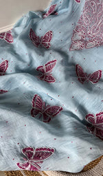 将图像加载到图库查看器中, Women's Lakhnavi Handcrafted Mul Chanderi Unstitched Kurta And Dupatta Set - HONC0295608