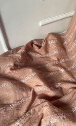 Load image into Gallery viewer, Women's Lakhnavi Handcrafted Chanderi Silk Semi - Stitched Anarkali And Dupatta Set - HONC0273163