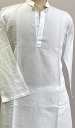 Load image into Gallery viewer, Men's Lucknowi Handcrafted Linen Cotton Chikankari Kurta With Pant -HONC0204540