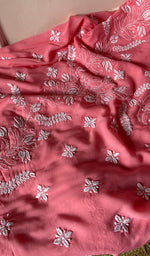 将图像加载到图库查看器中, Women's Lakhnavi Handcrafted Modal Cotton Chikankari Suit Material - HONC0275957