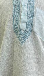 Load image into Gallery viewer, Men's Lucknowi Handcrafted Cotton Chikankari Kurta - HONC096533