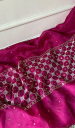 Load image into Gallery viewer, Women's Lakhnavi Handcrafted Pure Organza Chikankari Unstitched Kurta And Dupatta Set- HONC0327734