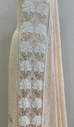Load image into Gallery viewer, Women's Lakhnavi Handcrafted Viscose Georgette Chikankari Full Suit Material - HONC0203908