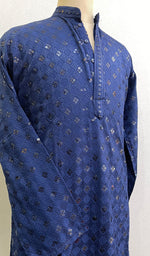 Load image into Gallery viewer, Men's Faux-Georgette Hakoba Kurta - HONC0188717