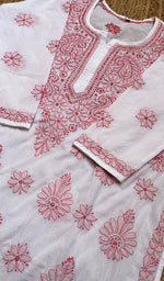 将图像加载到图库查看器中, Women's Lucknowi Handcrafted Cotton Chikankari Kurti - HONC0273989