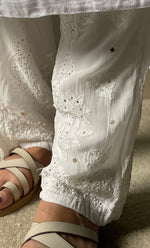 Load image into Gallery viewer, Women's Lucknowi Handcrafted Viscose Georgette Chikankari Pant - HONC0291672
