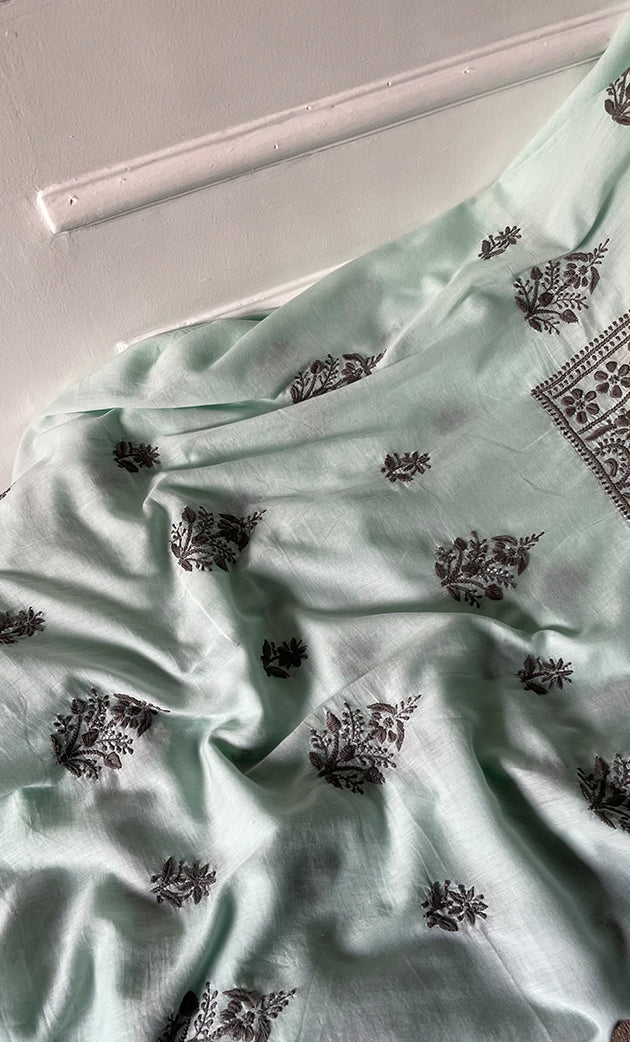 Women's Lakhnavi Handcrafted Cotton Chikankari Kurta And Kurta Dupatta Set - HONC0245292