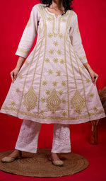 Load image into Gallery viewer, Divya Women's Lucknowi Handcrafted Cotton Chikankari Kurti - HONC0213349
