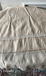 Load image into Gallery viewer, Women's Lakhnavi Handcrafted Unstitched Munga Silk Chikankari Kurta And Dupatta Set- HONC0337755