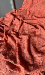Load image into Gallery viewer, Women's Lakhnavi Handcrafted Viscose Georgette Chikankari Full Suit Material - HONC0271095