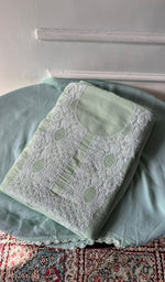 Load image into Gallery viewer, Women's Lakhnavi Handcrafted Cotton Unstitched Chikankari Suit Material - HONC0374492