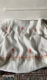 Load image into Gallery viewer, Women's Lakhnavi Handcrafted Mul Chanderi Unstitched Kurta And Dupatta Set- HONC0366817