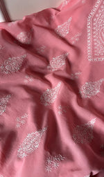 Load image into Gallery viewer, Women's Lakhnavi Handcrafted Cotton Unstitched Kurta And Dupatta Set - HONC0185417