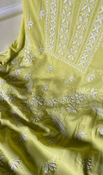Load image into Gallery viewer, Women's Lakhnavi Handcrafted Modal Cotton Chikankari Suit Material - HONC0275951