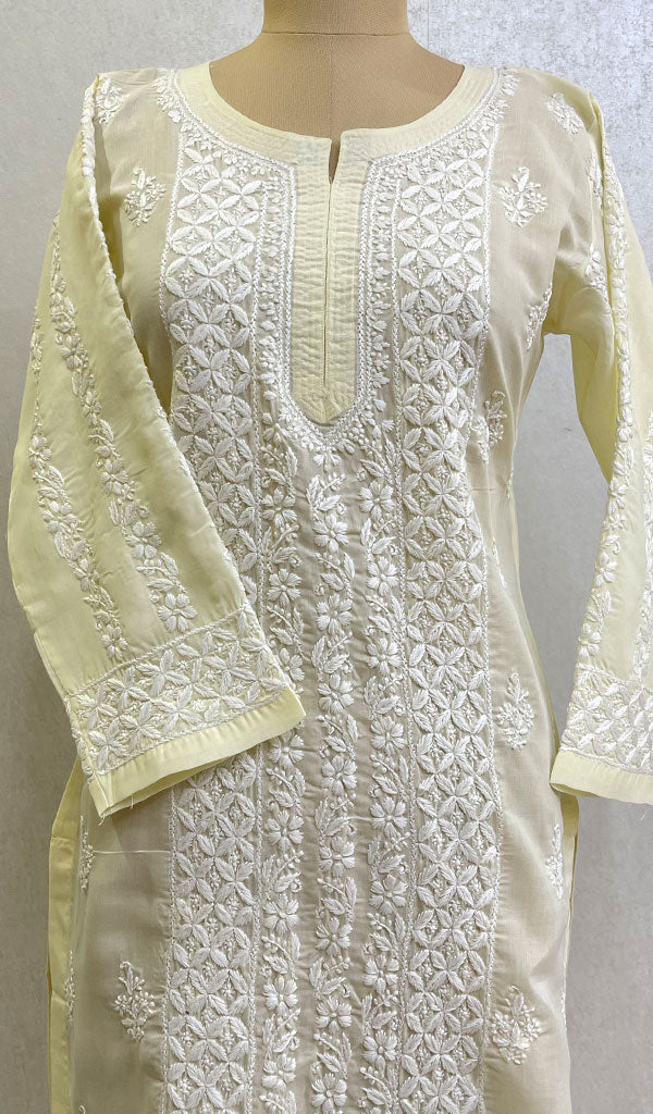 Numa Women's Lucknowi Handcrafted Modal Cotton Chikankari Kurti - HONC0327126