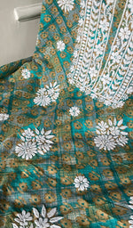 Load image into Gallery viewer, Women's Lakhnavi Handcrafted Cotton Chikankari Unstitched Kurti Fabric - HONC0284381