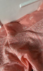 Load image into Gallery viewer, Women's Lakhnavi Handcrafted Mul Chanderi Semi - Stitched Kurta And Dupatta Set- HONC0305141