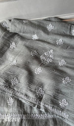 Load image into Gallery viewer, Women's Lakhnavi Handcrafted Mul Chanderi Unstitched Kurta And Dupatta Set - HONC0374454