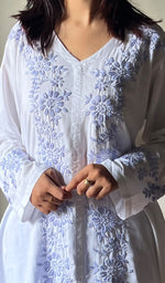 将图像加载到图库查看器中, Women's Lakhnavi Handcrafted  Modal Cotton Chikankari Kurta And Pant Set - HONC0288157