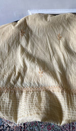 Load image into Gallery viewer, Women's Lucknowi Handcrafted Chanderi Silk Unstitched Chikankari Full Suit Material - HONC0342158