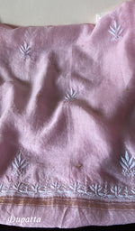 Load image into Gallery viewer, Asiyah Women's Lakhnavi Handcrafted Mul Chanderi Semi - Stitched Kurta And Dupatta Set - HONC0261775