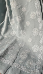 Load image into Gallery viewer, Fairoz Women's Lakhnavi Handcrafted Cotton Chikankari Saree - HONC0232515